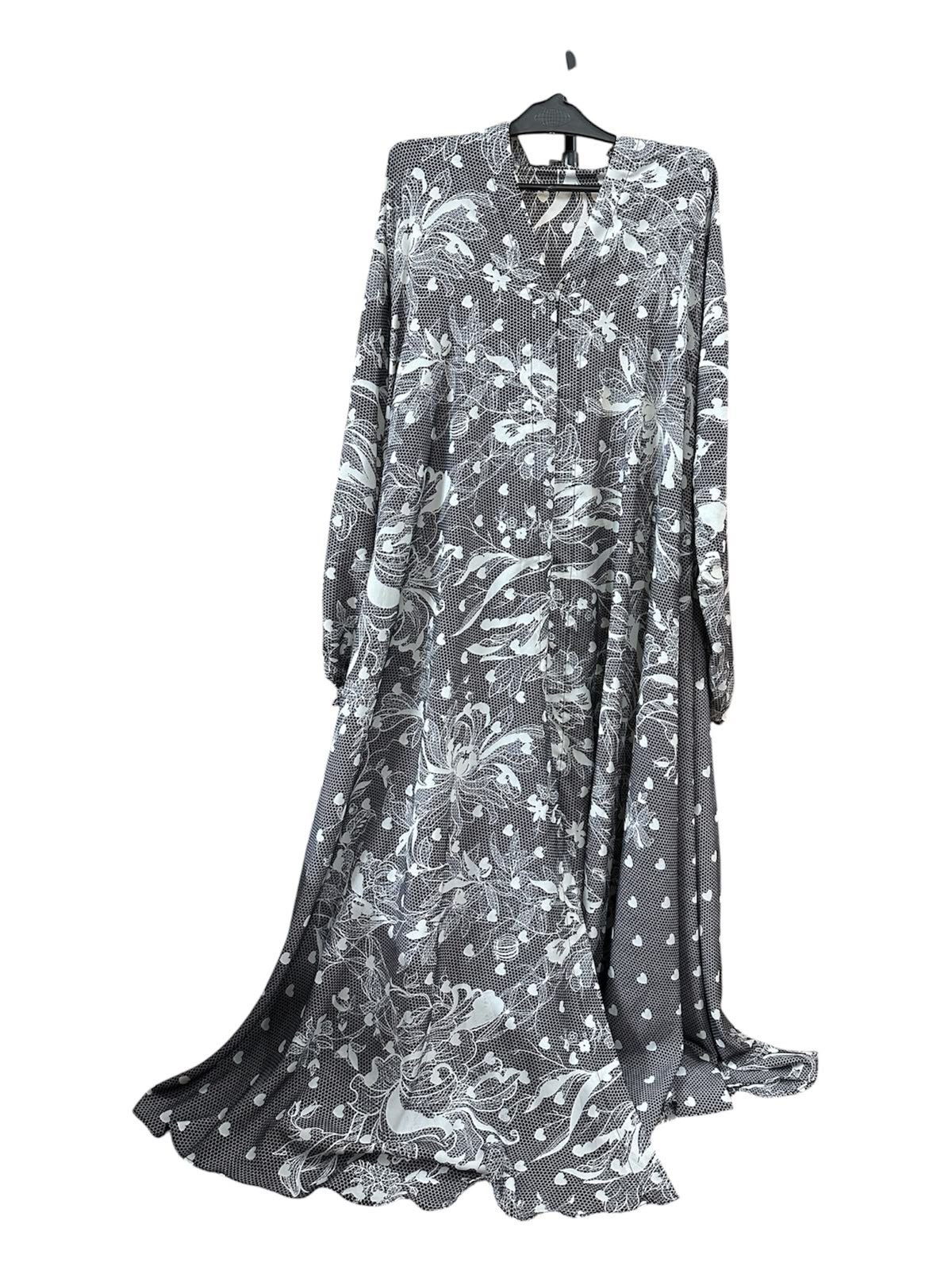 Midnight Blossom Flowing Maxi Open-Front Abaya Midnight Blossom Flowing Maxi Open-Front Abaya